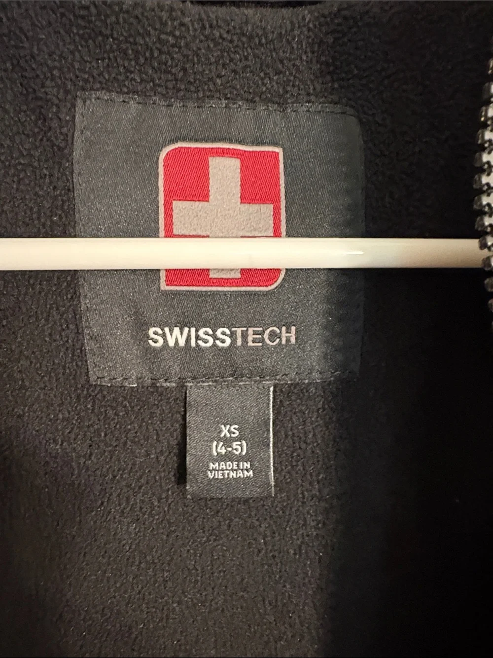 Swiss tech Kids Black Hooded Puffer Jacket